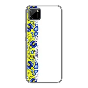 Силиконовый Чехол на Realme C11 с картинкой Вышиванки (Желто-синяя вышиванка)