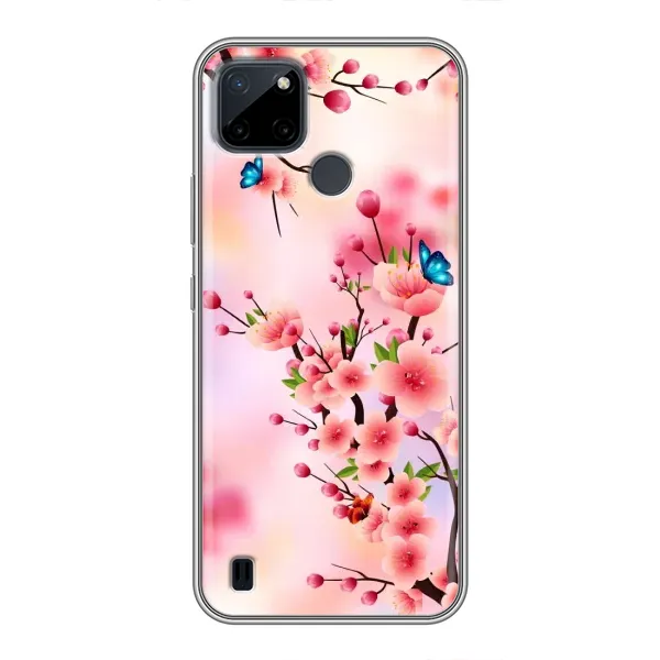 Чехол с рисунком «Бабочки на сакуре» для Realme C12 Чехол с рисунком «Бабочки на сакуре» для Realme C12