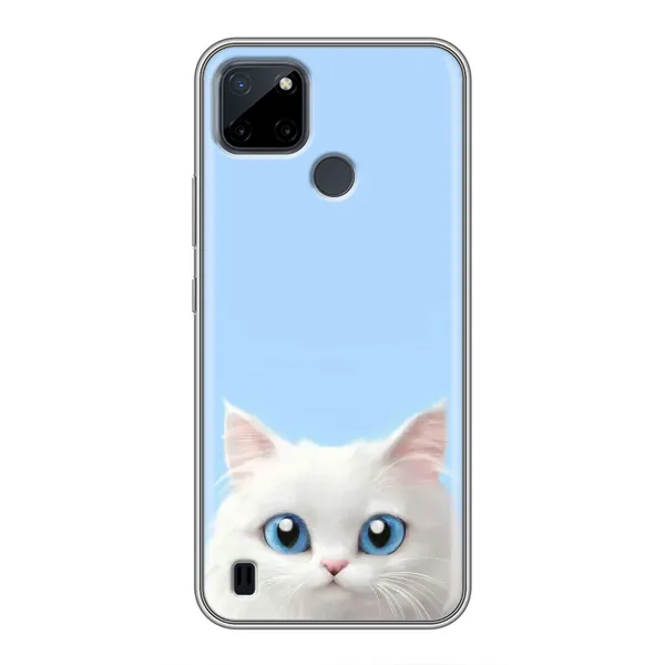 Чехол с рисунком «Белый кот» для Realme C12 Чехол с рисунком «Белый кот» для Realme C12