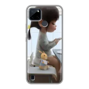 Девчачий Чехол для Realme C12 (Девочка с игрушкой)