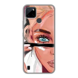 Силиконовый Чехол на Realme C12 с картинкой Стильных Девушек (Девушка и ресницы)