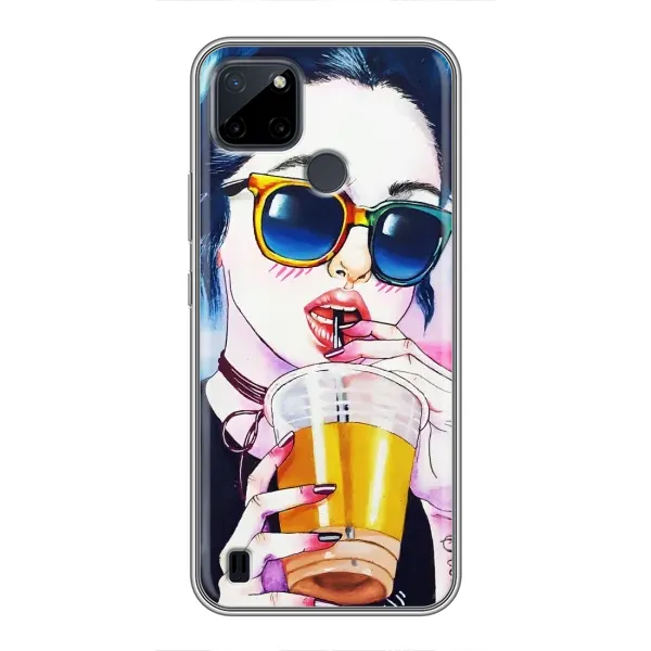 Чехол с рисунком «Девушка с коктейлем» для Realme C12