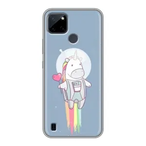 Чехол Unicorn на Realme C12 (Единорог космонавт)