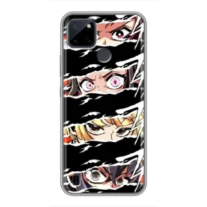Силіконові чохлі з очіма Anime для Реалмі С12 (Очі на чорному)