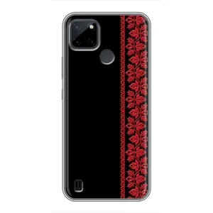 Силиконовый Чехол на Realme C12 (Красная Вышиванка)