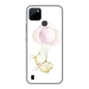 Силиконовый бампер с картинкой животных для Realme C12 (Кролик и шарики)