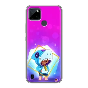Чехол Бравл Старс для Realme C12 (Леон в костюме Акулы)