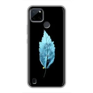 Чехол с картинками на черном фоне для Realme C12 (Листочек)
