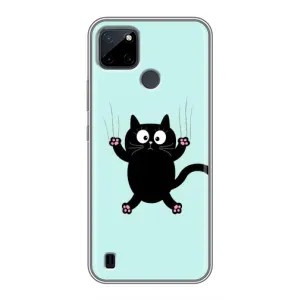 Силиконовый чехол с котиком для Realme C12 (Падающий кот)