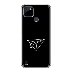 Чехол с картинками на черном фоне для Realme C12 (Самолетик)