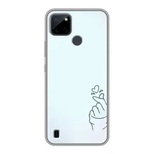 Чехлы (Знак сердечка) на Realme C12 (Сердце на голубом)