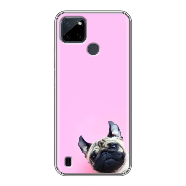 Чехол с рисунком «Собака на розовом» для Realme C12 Чехол с рисунком «Собака на розовом» для Realme C12