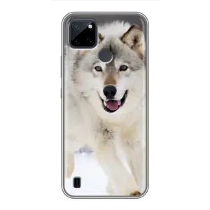 Чехол с Волком на Realme C12 (Волк на снегу)