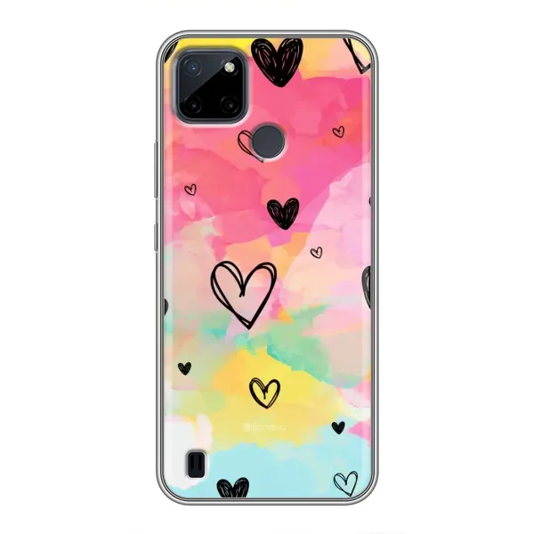 Чехол с рисунком «Яркие сердечки» для Realme C12 Чехол с рисунком «Яркие сердечки» для Realme C12