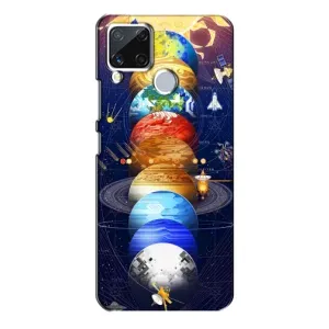Чехол (ТПУ) с планетами на Realme C15 (Арт планети)