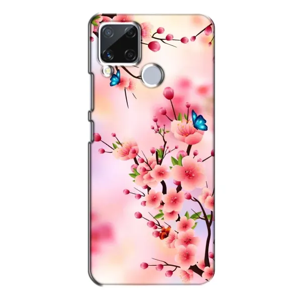 Чехол с рисунком «Бабочки на сакуре» для Realme C15 Чехол с рисунком «Бабочки на сакуре» для Realme C15