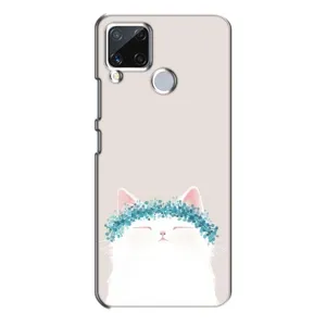 Чехол на тематику: Коты для Realme C15 (Белый котик)