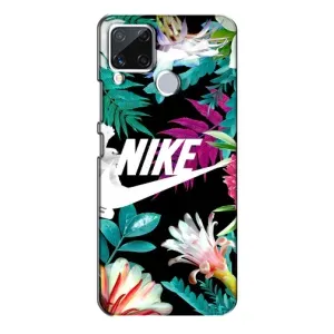 Силіконовый Чохол на Realme C15 з картинкою НАЙК (Квітковий Nike)