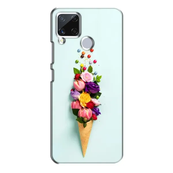 Чехол с рисунком «Цветок-мороженное» для Realme C15 Чехол с рисунком «Цветок-мороженное» для Realme C15