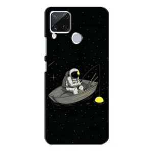 Силіконовый Чохол з принтом "Космонавти" на Realme C15 (Космонавт на рибалці)
