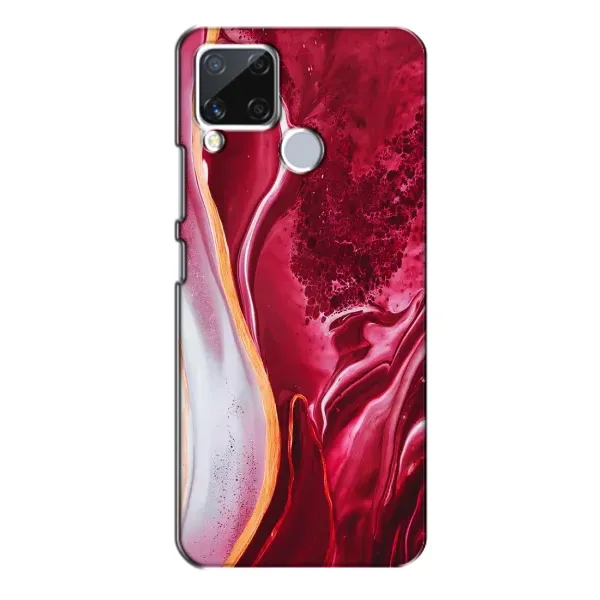 Чехол с рисунком «Красный мрамор» для Realme C15 Чехол с рисунком «Красный мрамор» для Realme C15