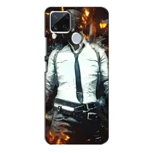 Силиконовый чехол с картинкой "Герой Pubg" на Realme C15 (Man Пубг)