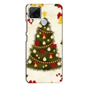Чехол Новогодняя Елка на Realme C15 (Новогодний принт)