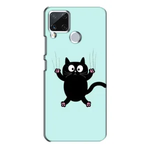 Силиконовый чехол с котиком для Realme C15 (Падающий кот)