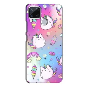 Чехол Unicorn на Realme C15 (Радуга и Единорог)