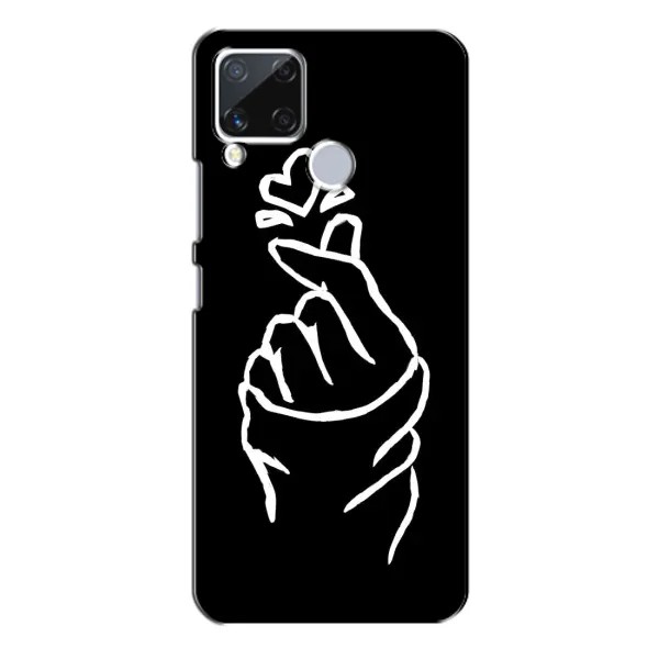 Чехол с рисунком «Сердце на черном» для Realme C15 Чехол с рисунком «Сердце на черном» для Realme C15