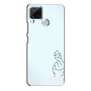 Чехлы (Знак сердечка) на Realme C15 (Сердце на голубом)