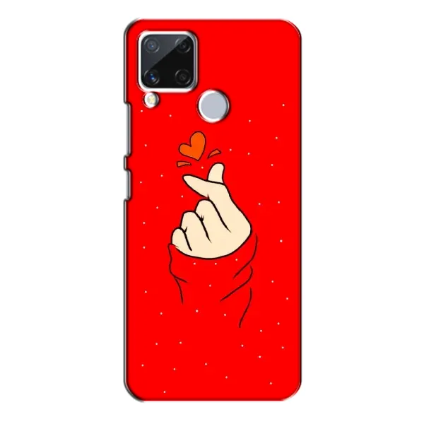 Чехол с рисунком «Сердце на красном» для Realme C15 Чехол с рисунком «Сердце на красном» для Realme C15