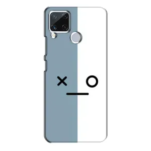 Силиконовые Чехлы (смешные стикеры) для Realme C15 (Серо-белый)