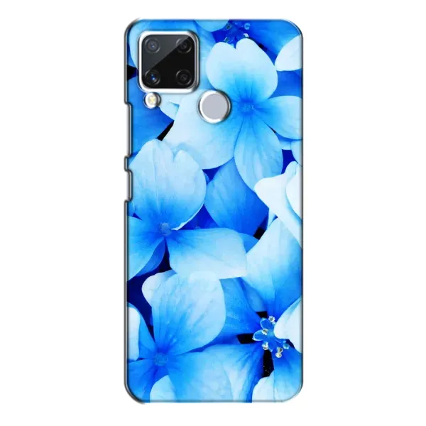 Чехол с рисунком «Синие цветы» для Realme C15 Чехол с рисунком «Синие цветы» для Realme C15