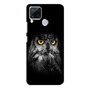 Чехлы с принтом СОВЫ для Realme C15 (Сова на чёрном)