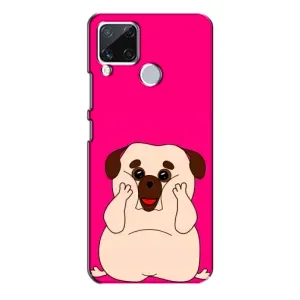 Чехол (ТПУ) Милые собачки для Realme C15 (Веселый Мопсик)