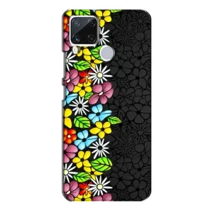 Чехол с Цветами для Realme C15 (Яркие цветы)