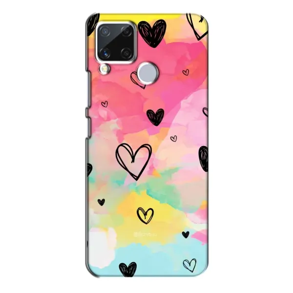 Чехол с рисунком «Яркие сердечки» для Realme C15 Чехол с рисунком «Яркие сердечки» для Realme C15