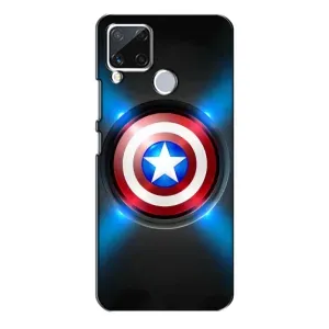 Чехол с Щитом Капитана Америки на Realme C15 (Яркий Щит Капитана)