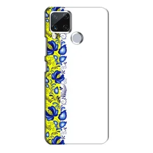 Силиконовый Чехол на Realme C15 с картинкой Вышиванки (Желто-синяя вышиванка)