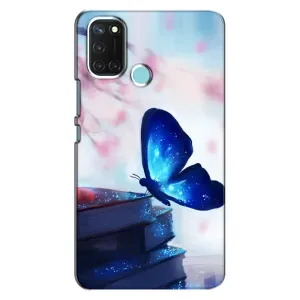 Силиконовый бампер с картинкой животных для Realme C17 (Бабочка синяя)