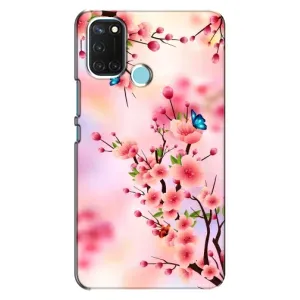 Чехол с принтом САКУРЫ на Realme C17 (Бабочки на сакуре)