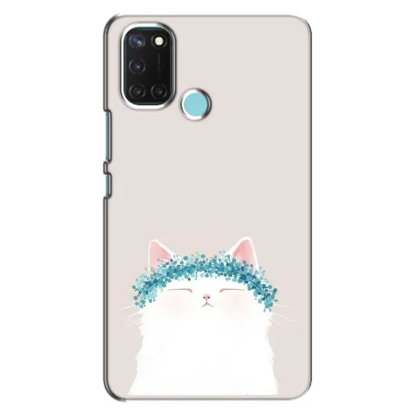 Чехол с рисунком «Белый котик» для Realme C17 Чехол с рисунком «Белый котик» для Realme C17