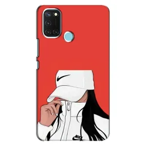 Силіконовый Чохол на Realme C17 з картинкой Модных девушек (Дівчина Nike)
