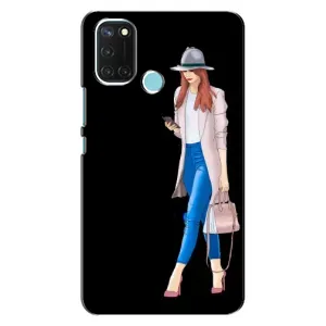 Чохол з картинкою Модні Дівчата Realme C17 (Дівчина з телефоном)