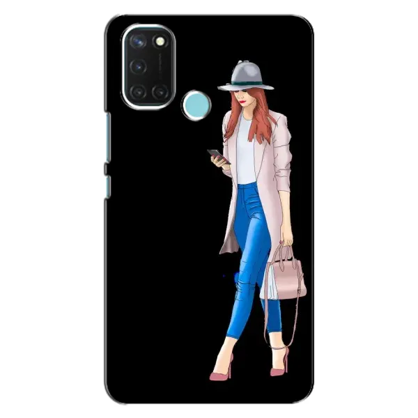 Чехол с рисунком «Девушка со смартфоном» для Realme C17 Чехол с рисунком «Девушка со смартфоном» для Realme C17
