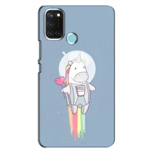 Чехол Unicorn на Realme C17 (Единорог космонавт)