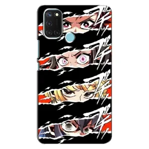 Силиконовые чехлы с глазами Anime для Реалми С17 (Глаза на чорном)