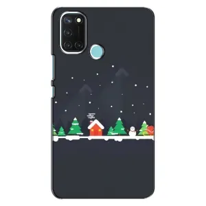 Силіконовий бампер на різдво для Realme C17 (Місто зимове)