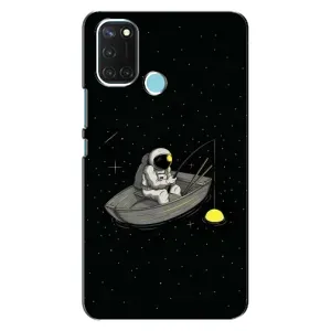 Силиконовый Чехол с принтом "Космонавты" на Realme C17 (Космонавт на рыбалке)